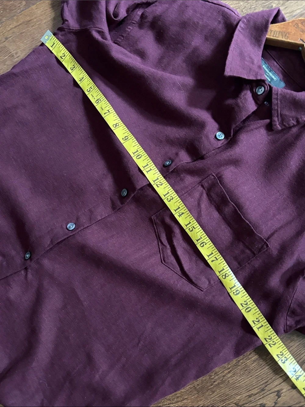 New Banana Republic Linen Blend Burgundy Casual Button-Down Shirt size Medium
